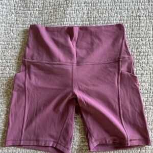 Lululemon Athletica Pink Bike Shorts High-Waisted Performance